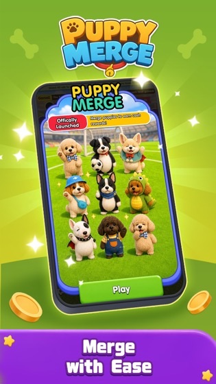 Nine costumed puppies on the merge field